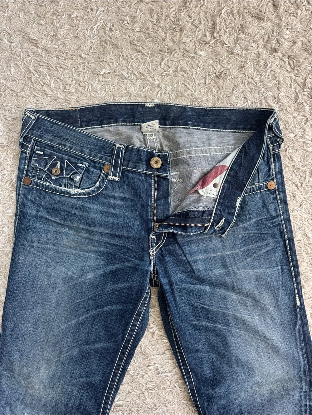 Men's Dark Blue Denim Jeans - Classic Bootcut